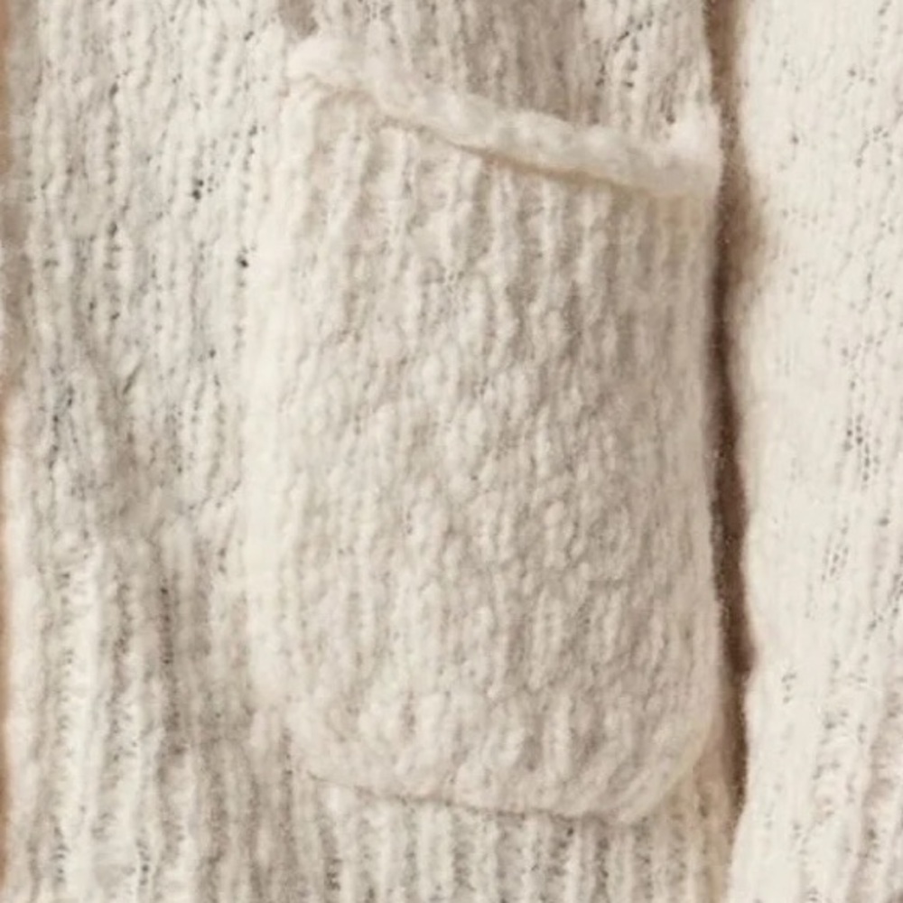 J. CREW ivory Relaxed Cardigan in Textured Yarn oversized boxy fit NWOT - Large - Picture 8 of 11